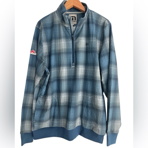 Travis Mathew Pullover Plaid 1/4 Zip Long Sleeve Golf Jacket - Picture 1 of 6